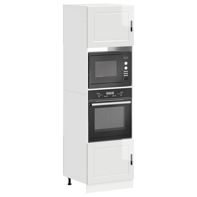 Berkfield Home Oven Cabinets 2 pcs Porto Gloss White Engineered Wood - image 1