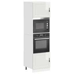 Berkfield Home Oven Cabinets 2 pcs Porto Gloss White Engineered Wood - thumbnail 1