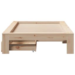 Berkfield Home Bed Frame without Mattress 75x190 cm Small Single Solid Wood Pine in Brown - thumbnail 4
