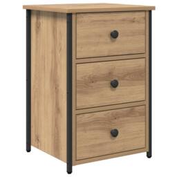 Berkfield Home Artisan Oak Bedside Tables Artisan Oak Engineered Wood Compact in Brown - thumbnail 5