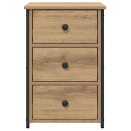 Berkfield Home Artisan Oak Bedside Tables Artisan Oak Engineered Wood Compact in Brown - thumbnail 7