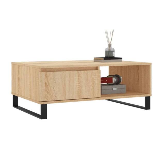 Berkfield Home Decorative Coffee Table Sonoma Oak 90x60x35 cm Engineered Wood in Light Oak - Size: 90 x 60 x 35 cm - image 1