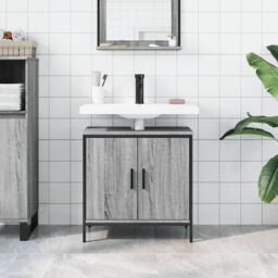 Berkfield Home Bathroom Sink Cabinet Grey Sonoma 60x30x60 cm Engineered Wood - Size: 60 x 30 x 60 cm - thumbnail 3