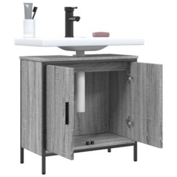 Berkfield Home Bathroom Sink Cabinet Grey Sonoma 60x30x60 cm Engineered Wood - Size: 60 x 30 x 60 cm - thumbnail 4