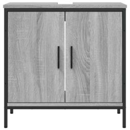 Berkfield Home Bathroom Sink Cabinet Grey Sonoma 60x30x60 cm Engineered Wood - Size: 60 x 30 x 60 cm - thumbnail 5