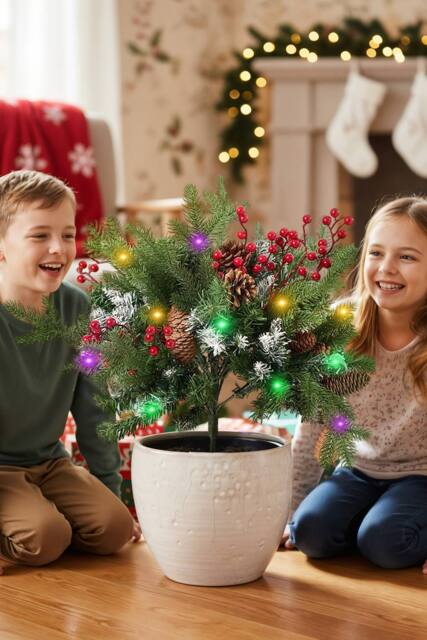 Living and Home 1pcs Artificial Christmas Urn Filler with Berries & Ball - image 1