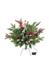 Living and Home 1pcs Artificial Christmas Urn Filler with Berries & Ball - thumbnail 6
