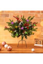 Living and Home 1pcs Artificial Christmas Urn Filler with Berries & Ball - thumbnail 3