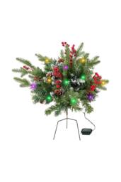 Living and Home 1pcs Artificial Christmas Urn Filler with Berries & Ball - thumbnail 8