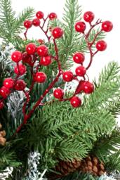 Living and Home 1pcs Artificial Christmas Urn Filler with Berries & Ball - thumbnail 9