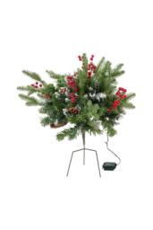 Living and Home 1pcs Artificial Christmas Urn Filler with Berries & Ball - thumbnail 7