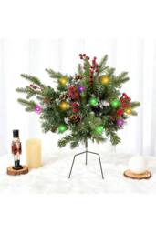 Living and Home 1pcs Artificial Christmas Urn Filler with Berries & Ball - thumbnail 5