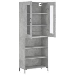Berkfield Home Highboard Concrete Grey 69.5x34x180 cm Engineered Wood - thumbnail 4