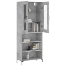 Berkfield Home Highboard Concrete Grey 69.5x34x180 cm Engineered Wood - thumbnail 1