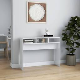 Berkfield Home Decorative Console Table High Gloss White 105x30x80 cm Engineered Wood - Size: 105 x 30 x 80 cm