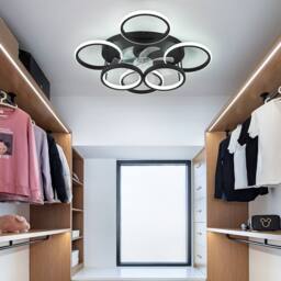 NIVOR 7 Blade Dimmable 6 LED Ceiling Fan with Remote APP Adjustable in Black - thumbnail 7