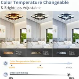 NIVOR 7 Blade Dimmable 6 LED Ceiling Fan with Remote APP Adjustable in Black - thumbnail 3