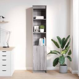 Berkfield Home Highboard Grey Sonoma 37.5x35x180 cm Engineered Wood - thumbnail 1