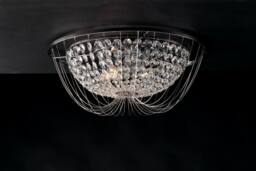 Netlighting Vienna Crystal K9 Flush Ceiling Light Chrome E14 in Silver