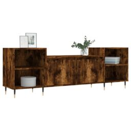 Berkfield Home TV Cabinet Smoked Oak 160x35x55 cm Engineered Wood in Brown - Size: 160 x 35 x 55 cm - thumbnail 3