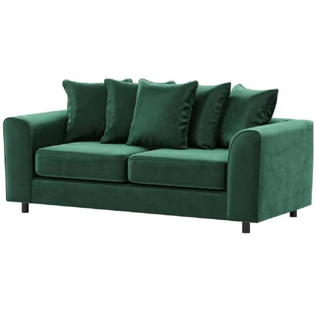 Furniture 786 Plush Velvet 3 Seater Sofa in Green - image 1