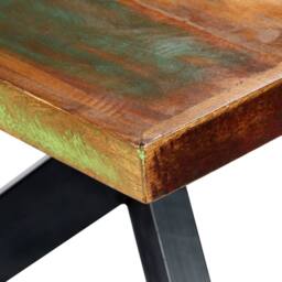 Berkfield Home Beautiful Dining Table 200x100x75 cm Solid Reclaimed Wood - Size: 200 x 100 x 75 cm - thumbnail 4