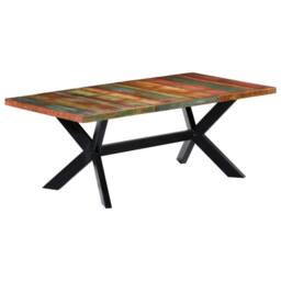 Berkfield Home Beautiful Dining Table 200x100x75 cm Solid Reclaimed Wood - Size: 200 x 100 x 75 cm - thumbnail 9
