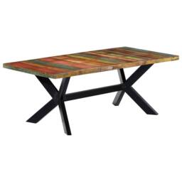 Berkfield Home Beautiful Dining Table 200x100x75 cm Solid Reclaimed Wood - Size: 200 x 100 x 75 cm - thumbnail 8