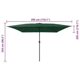 Berkfield Home Square Garden Parasol 295x245 cm Green - thumbnail 7