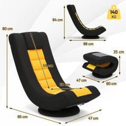 Kelvenix Gaming Chair 4 Position Adjustable in Black - Size: 0.6m2 - thumbnail 2
