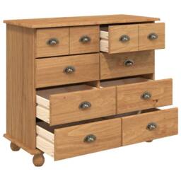 Berkfield Home Modern Chest of Drawers 'ASKIM'Honey Brown 91x40x79 cm Solid Wood Pine - Size: 91 x 40 x 79 cm - thumbnail 5