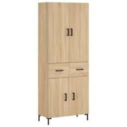 Berkfield Home Highboard Sonoma Oak 69.5x34x180 cm Engineered Wood in Brown - thumbnail 2