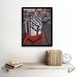 "Artery8 Wadsworth Dazzle-Ships Liverpool Drydock 12x16"" Framed Wall Art Print in Red - Size: W12"" x H16""" - thumbnail 2