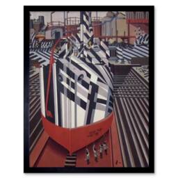 "Artery8 Wadsworth Dazzle-Ships Liverpool Drydock 12x16"" Framed Wall Art Print in Red - Size: W12"" x H16""" - thumbnail 1