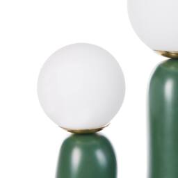 Wyld and Coco Green U-Shaped Resin Table Lamp with Double Glass Shades - thumbnail 5