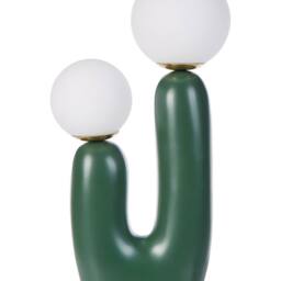 Wyld and Coco Green U-Shaped Resin Table Lamp with Double Glass Shades - thumbnail 2