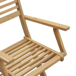 Berkfield Home Folding Garden Chairs 2 pcs 54.5x61.5x86.5 cm Solid Wood Acacia in Brown - thumbnail 9