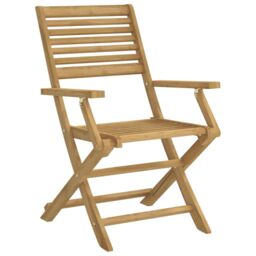 Berkfield Home Folding Garden Chairs 2 pcs 54.5x61.5x86.5 cm Solid Wood Acacia in Brown - thumbnail 4