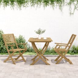 Berkfield Home Folding Garden Chairs 2 pcs 54.5x61.5x86.5 cm Solid Wood Acacia in Brown - thumbnail 3