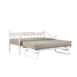Comfy Living Ltd Metal Daybed With Trundle in White - Size: Single - thumbnail 2