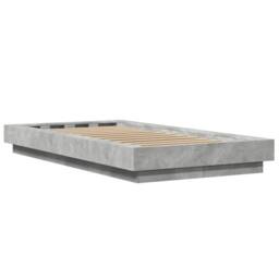 Berkfield Home Bed Frame with LED Lights without Mattress Concrete Grey 100x200cm - Size: 100x200 cm - thumbnail 7