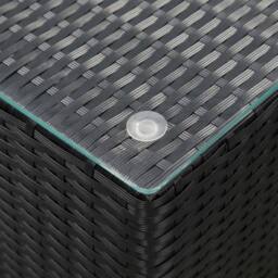 Berkfield Home Side Tables 3 pcs with Glass Top Black Poly Rattan - thumbnail 6