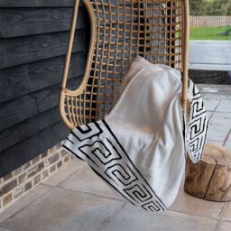 Benjamin Tate Design Egyptian Pattern Blanket in Natural - Size: 120 cm x 150 cm - thumbnail 4