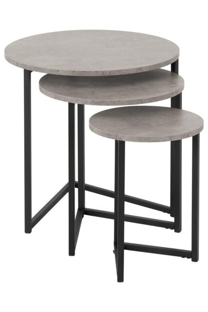 Seconique Athens Round Nest of Tables in Charcoal - image 1