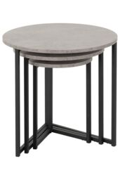 Seconique Athens Round Nest of Tables in Charcoal - thumbnail 3