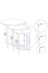 Seconique Athens Round Nest of Tables in Charcoal - thumbnail 5