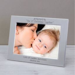 Uniqueful Women's Personalised Mummy Our 1st Christmas Together Silver Plated Frame - thumbnail 3