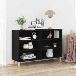 Berkfield Home Black Oak Sideboard 103.5x35x70 cm Made of Engineered Wood - thumbnail 2