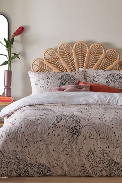 Furn Aurora Botanical Reversible Duvet Cover Set in Light Pink - Size: Super King - image 1