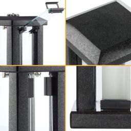 Novecrafto Granite Memorial Lantern with Flower - Grave Ornaments for Cemetery in Black - thumbnail 8